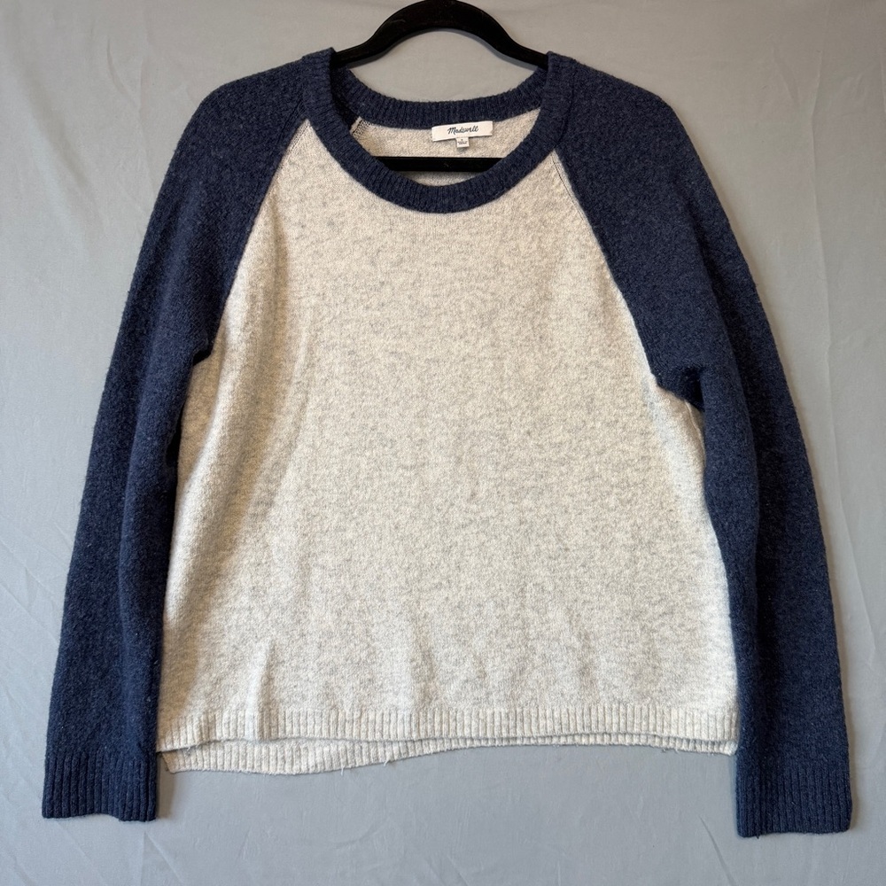Madewell Womens Wool Colourblock Sweatshirt Size S Raglan Sleeves Relaxed Fit